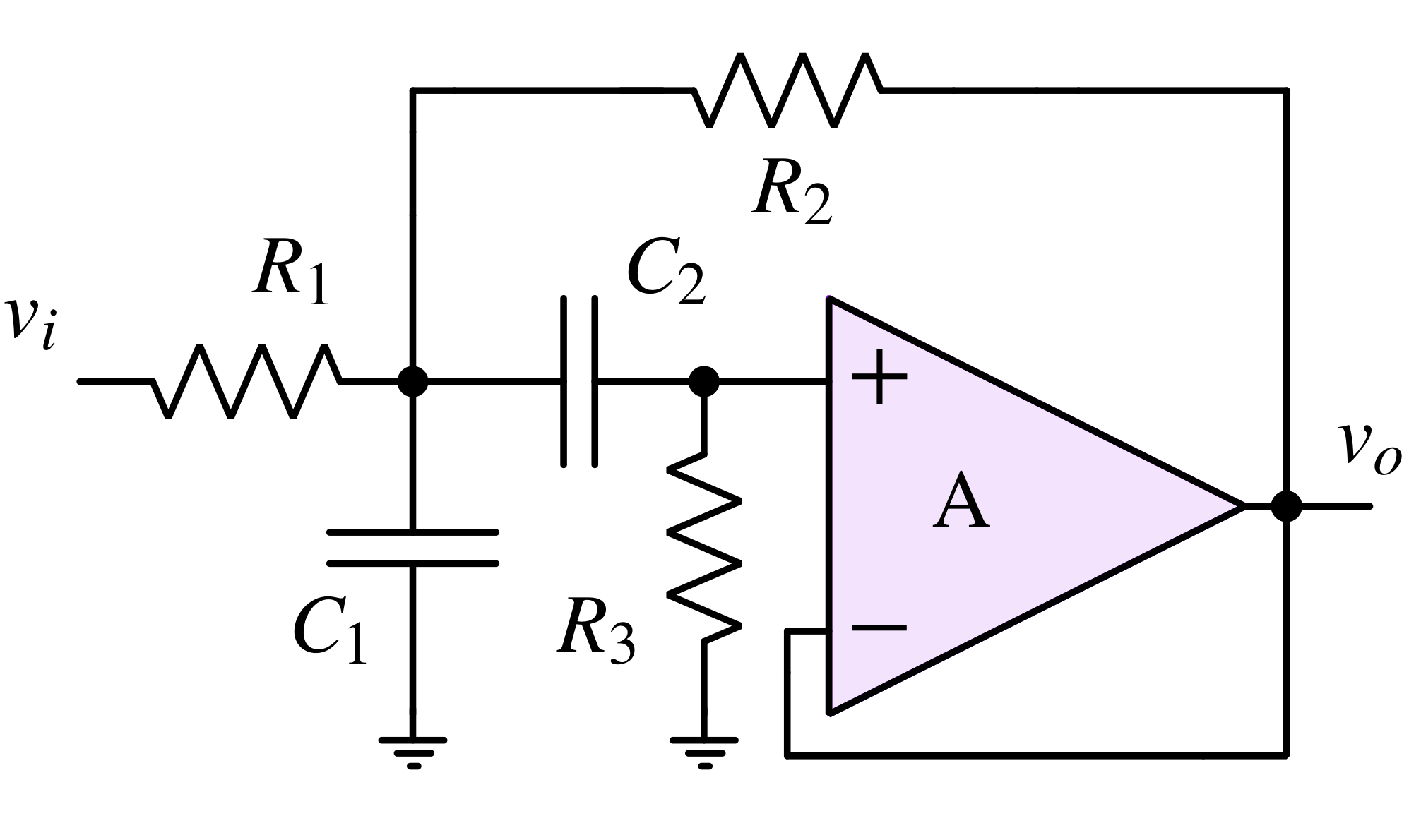 sallen key band pass filter gain of 1