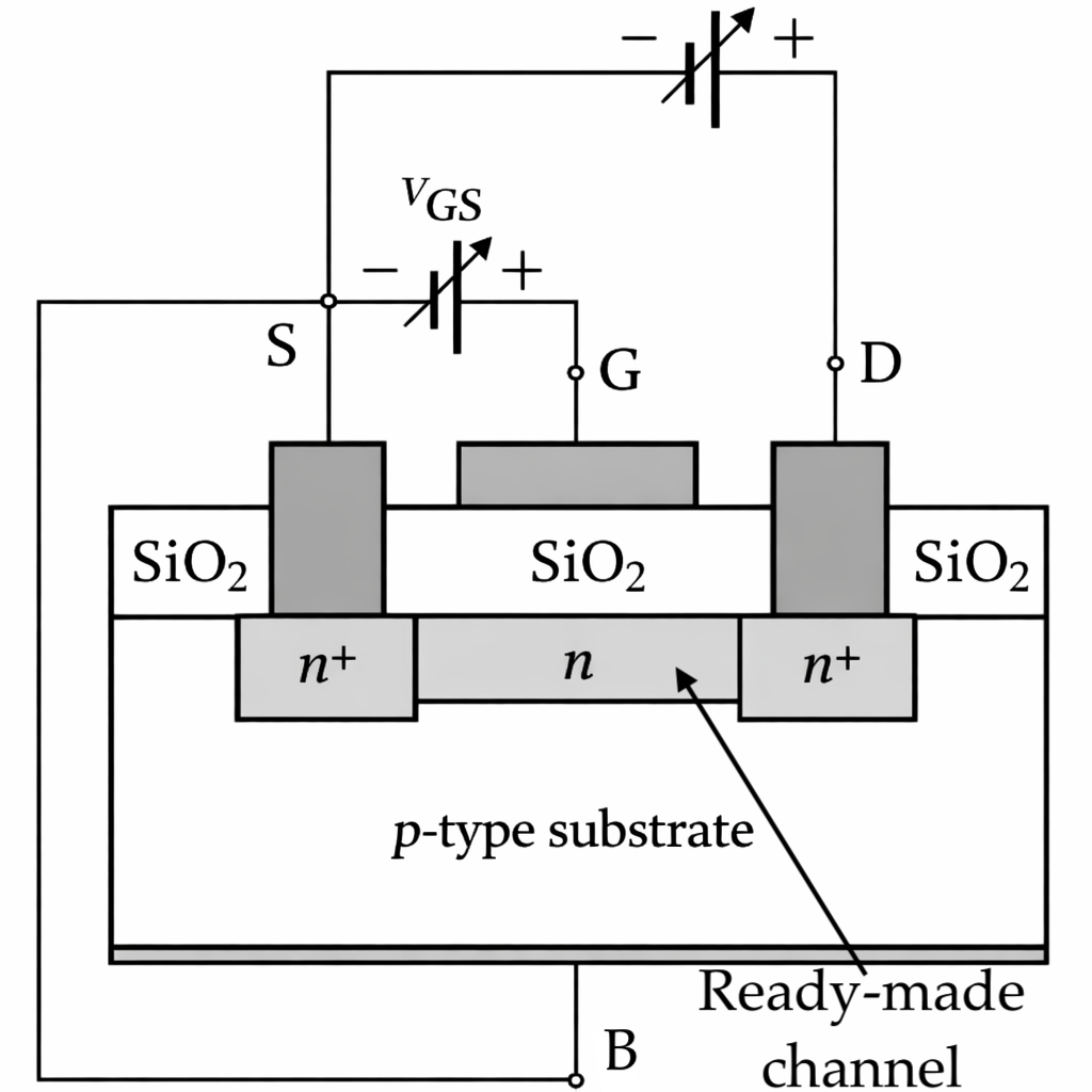 Depletion mode N-channel MOSFET