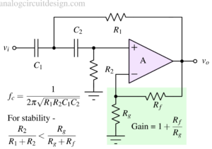 active second order high pass filter