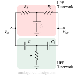 twin T passive notch filter circuit.