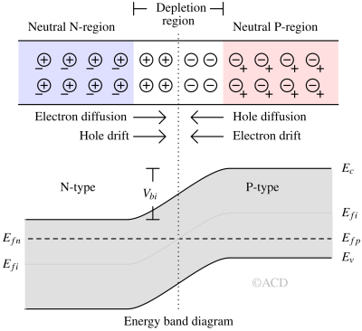 Depletion region formation in zero bias condition of PN junction